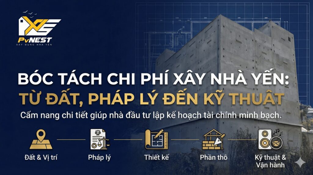 banner bài viết chi phí xây dựng nhà yến của nhà yến pvnest